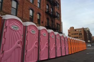 Portables lined up for an event in grand rapids mi