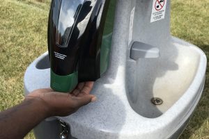 Portable Hand Sanitation Station supplied by Plummer's Disposal Services