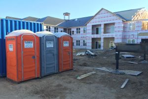 Portable units at a home construction site